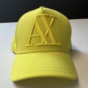 Armani Exchange A|X Logo Yellow Baseball Cap, One Size Adjustable